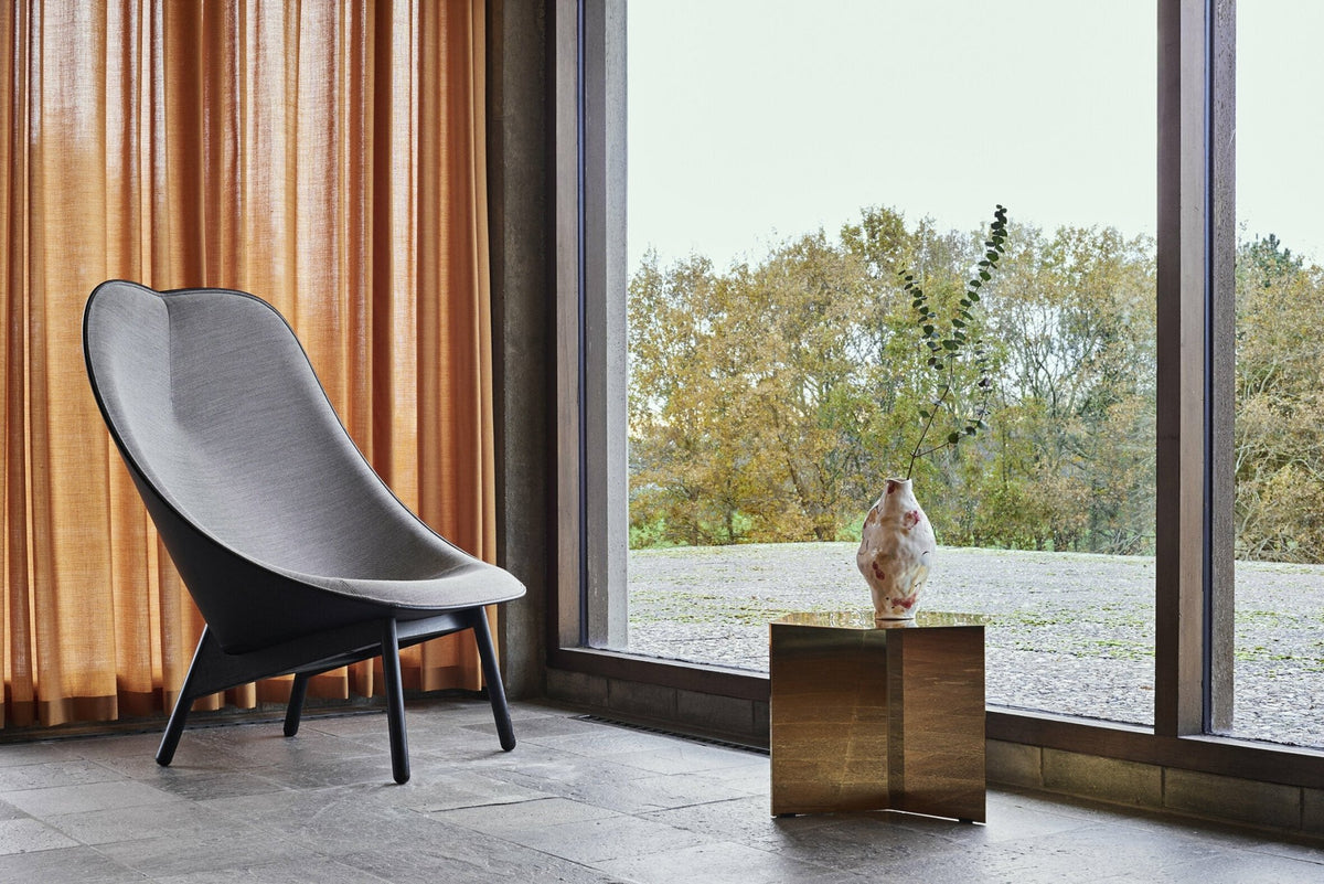Coffee table ronde in steel with brass effect Slit - HAY - The Cool Republic