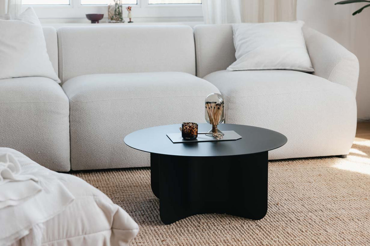 Table basse ronde en acier noir 65x30cm Miro - Metallbude - The Cool Republic