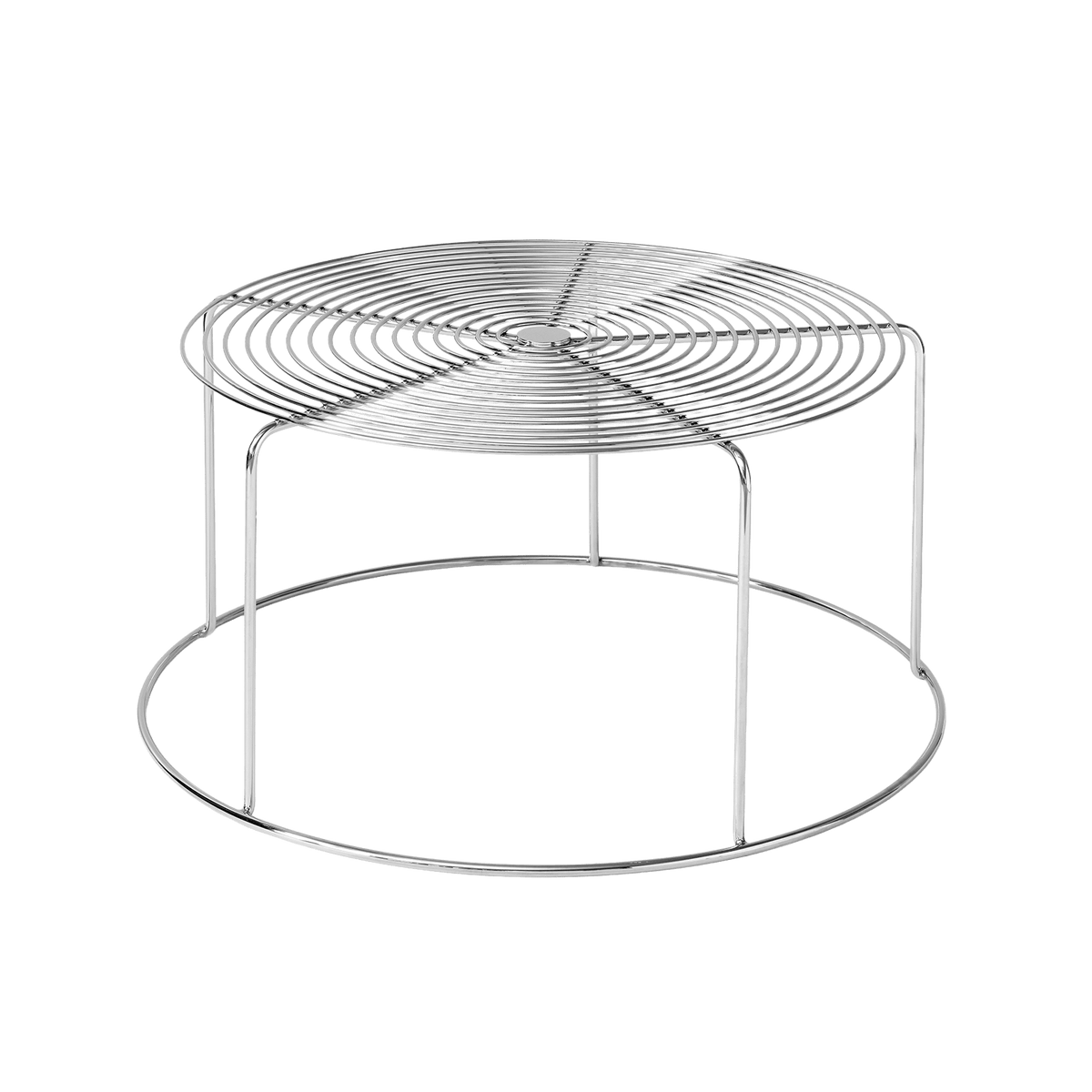 Table basse ronde en acier poli miroir argenté 74x74x36cm Wire VP17 - &tradition - The Cool Republic