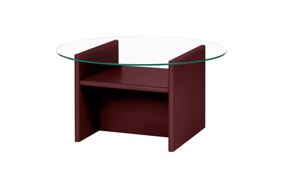 Table basse ronde en bois bordeaux 85 cm Tovo - noo.ma - The Cool Republic