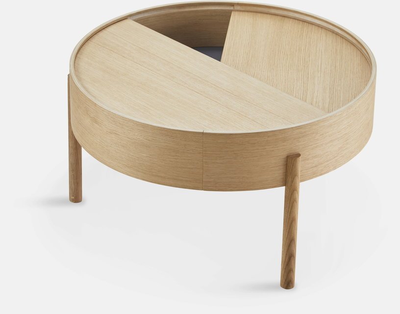 Table basse ronde en bois de chêne huilé 66x38cm Arc - Woud - The Cool Republic