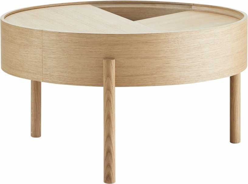 Table basse ronde en bois de chêne huilé 66x38cm Arc - Woud - The Cool Republic