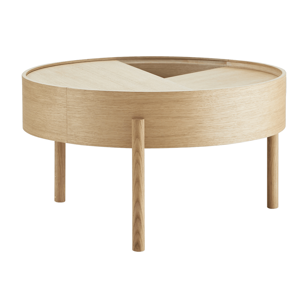 Table basse ronde en bois de chêne huilé 66x38cm Arc - Woud - The Cool Republic