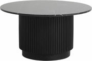 Table basse ronde en bois de manguier et marbre noir 75x40cm Erie - Nordal - The Cool Republic