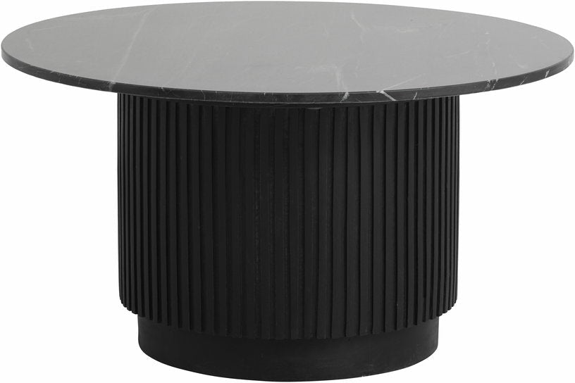 Table basse ronde en bois de manguier et marbre noir 75x40cm Erie - Nordal - The Cool Republic