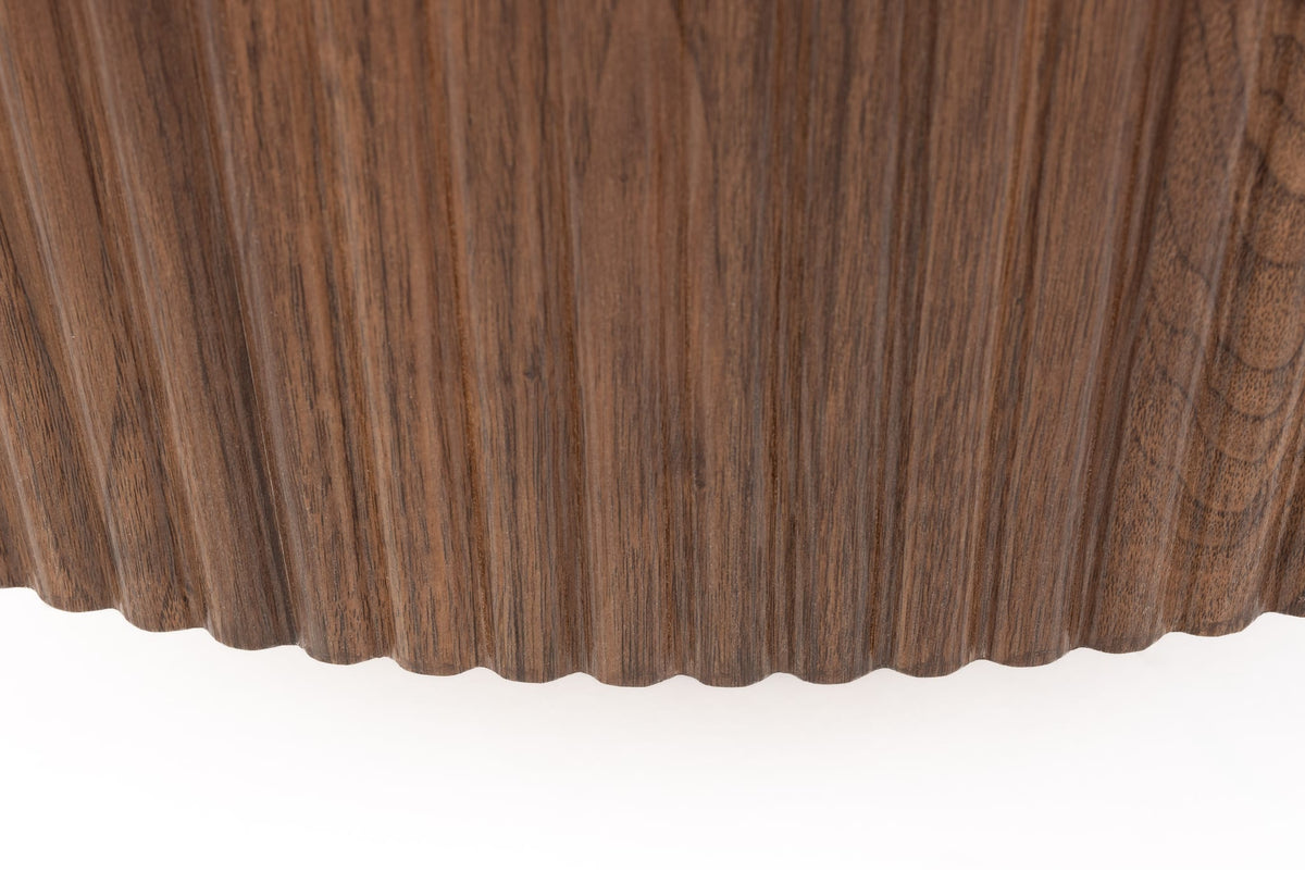 Table basse ronde en bois de noyer marron 80x80x35cm Elora - White Label Living — vue 6