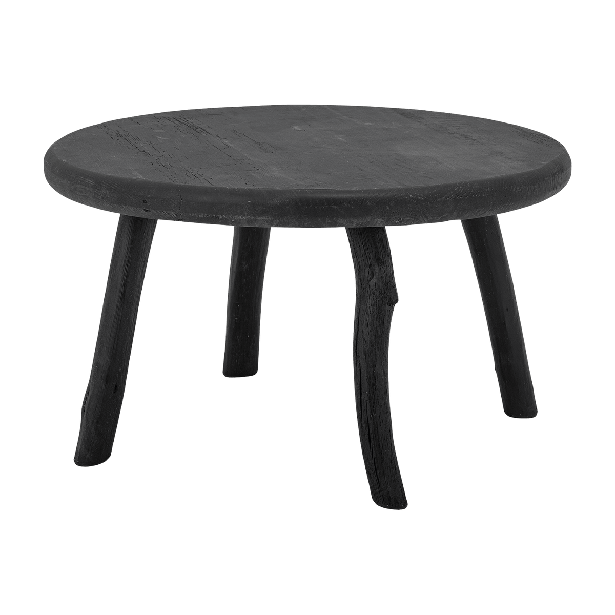 Table basse ronde en bois de pin récupéré noir 70 x 43 cm Milos - Bloomingville - The Cool Republic