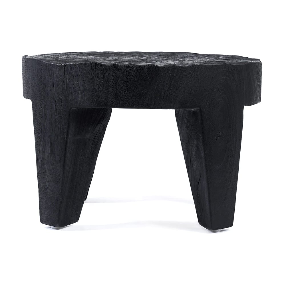 Table basse ronde en bois de suar noir 61x61x40cm Madero - Bazar Bizar - The Cool Republic