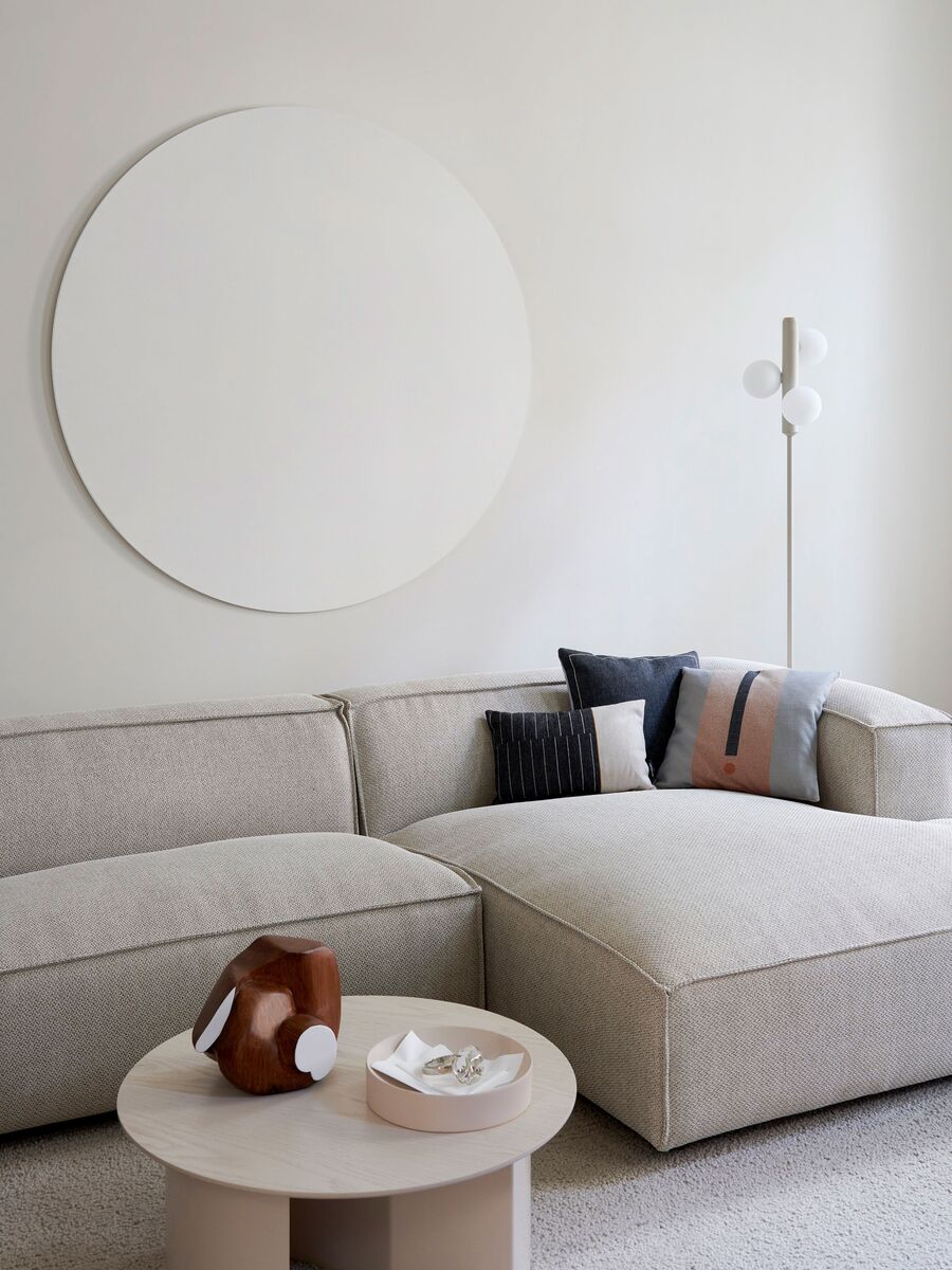 Table basse ronde en bois et acier beige 75x35cm Plateau - Fest Amsterdam - The Cool Republic