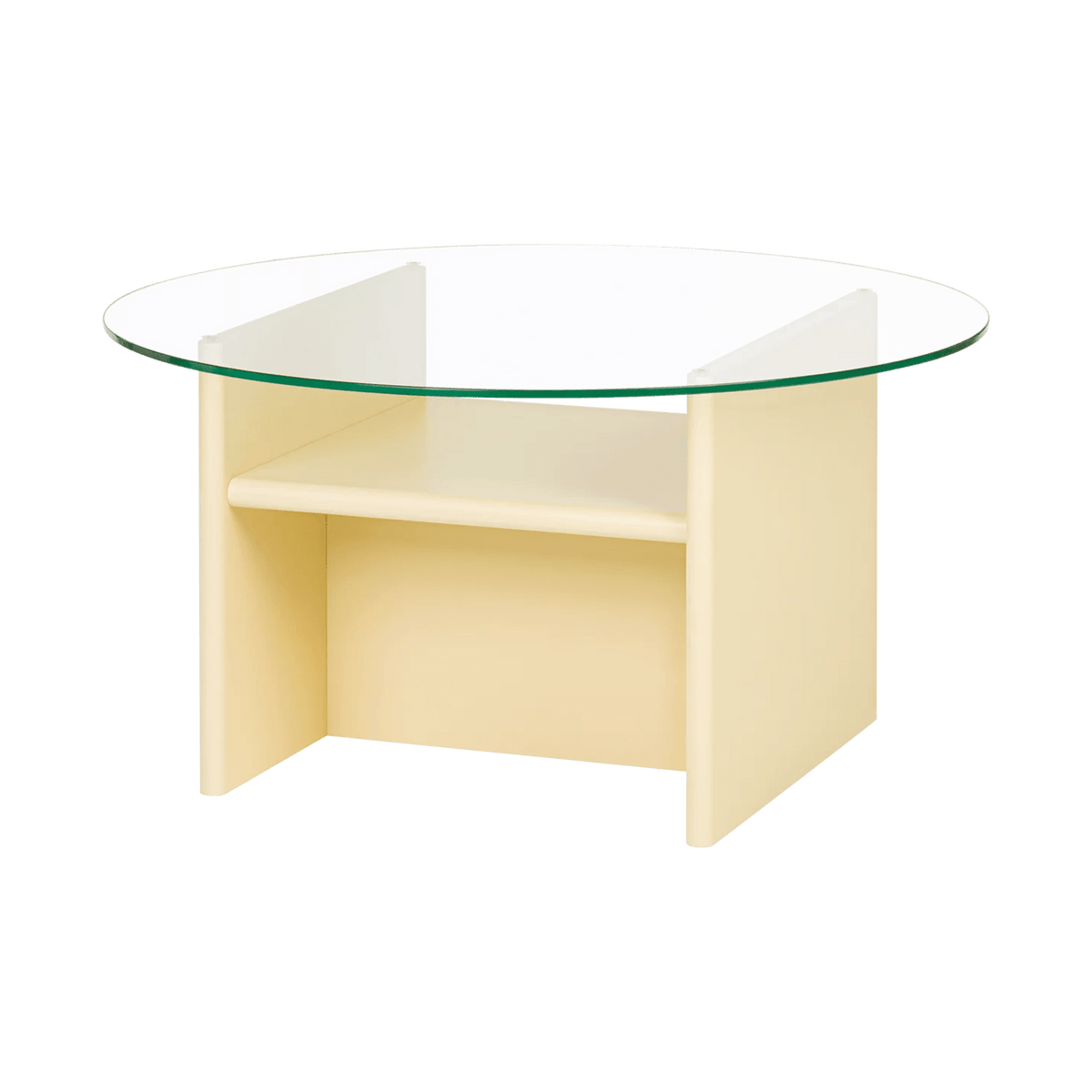 Table basse ronde en bois jaune 85 cm Tovo - noo.ma - The Cool Republic