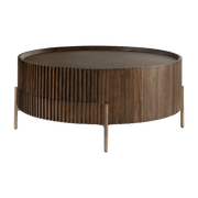 Table basse ronde en bois marron 90 x 40 cm Pogoro - Versmissen - The Cool Republic