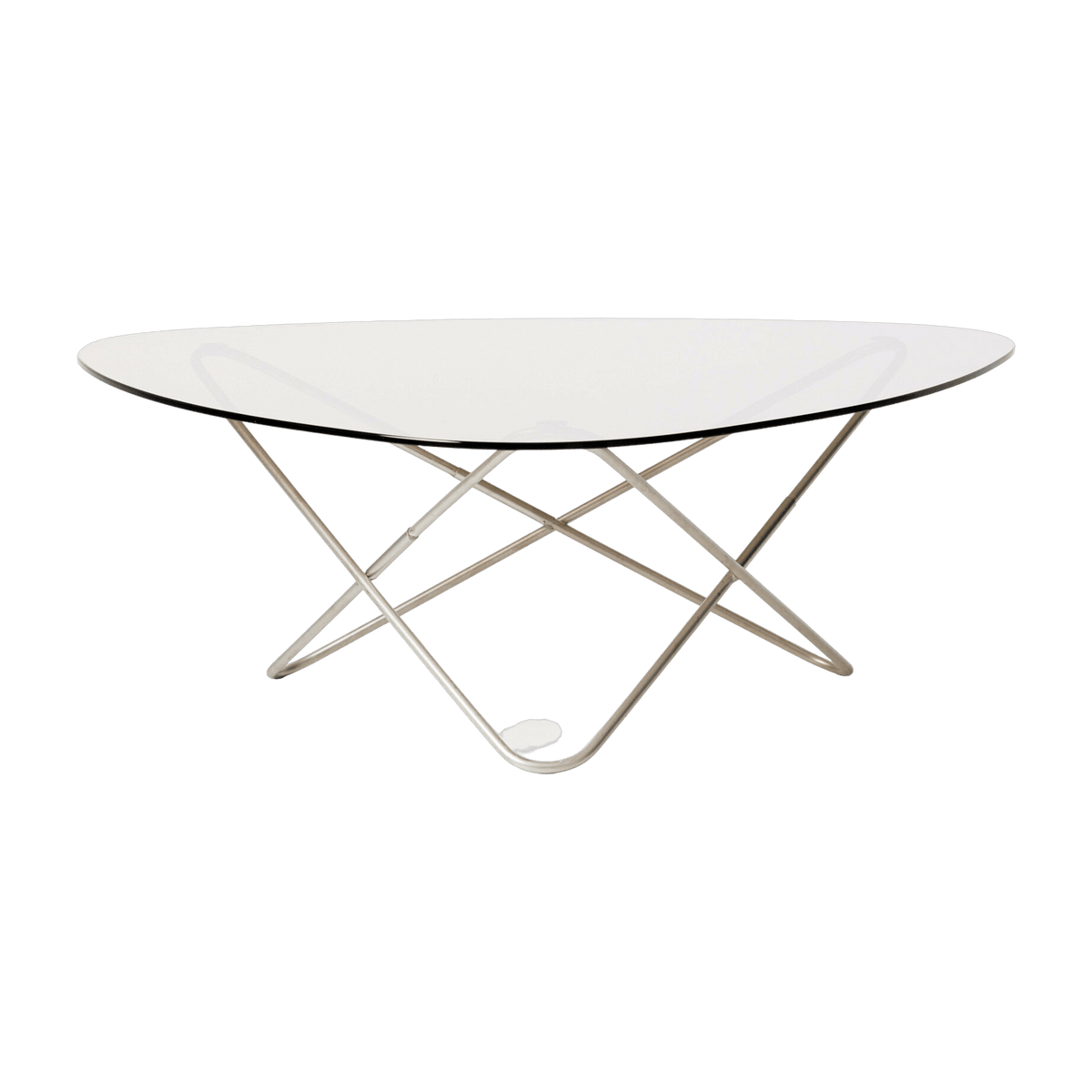 Table basse ronde en inox et verre fumé 100x36cm AO - Airborne - The Cool Republic