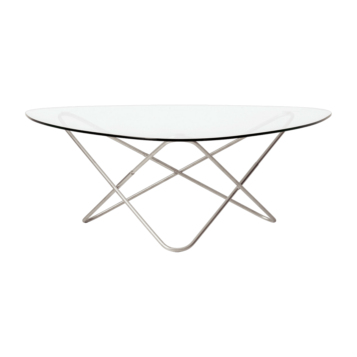 Table basse ronde en inox et verre transparent 100x36cm AO - Airborne - The Cool Republic