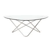 Table basse ronde en inox et verre transparent 100x36cm AO - Airborne - The Cool Republic