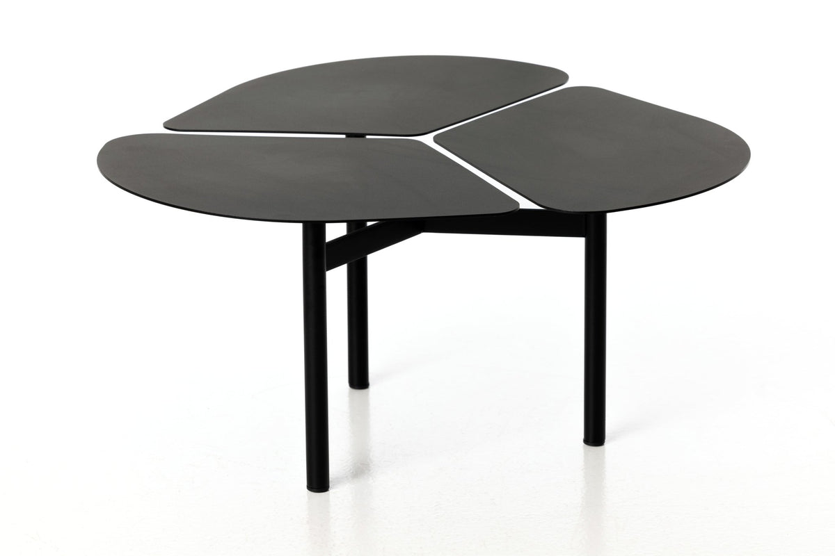 Table basse ronde en inox noire 70×70x36 cm Miss Trèfle S - Airborne - The Cool Republic