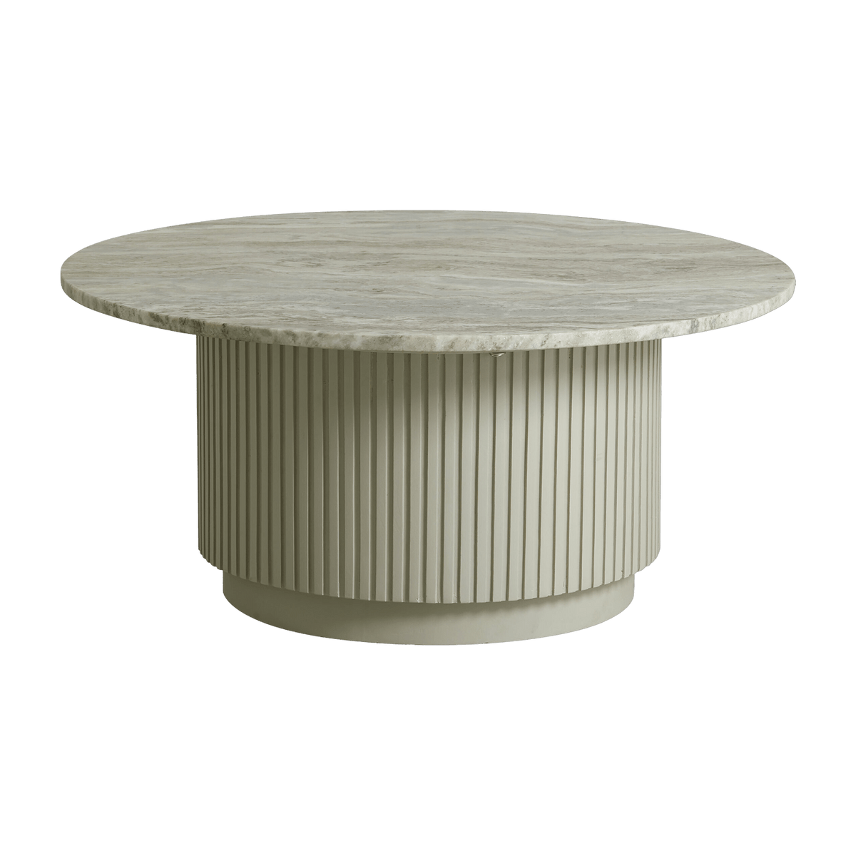 Coffee table in marbre and mango wood 90 cm white Erie - Nordal - The Cool Republic