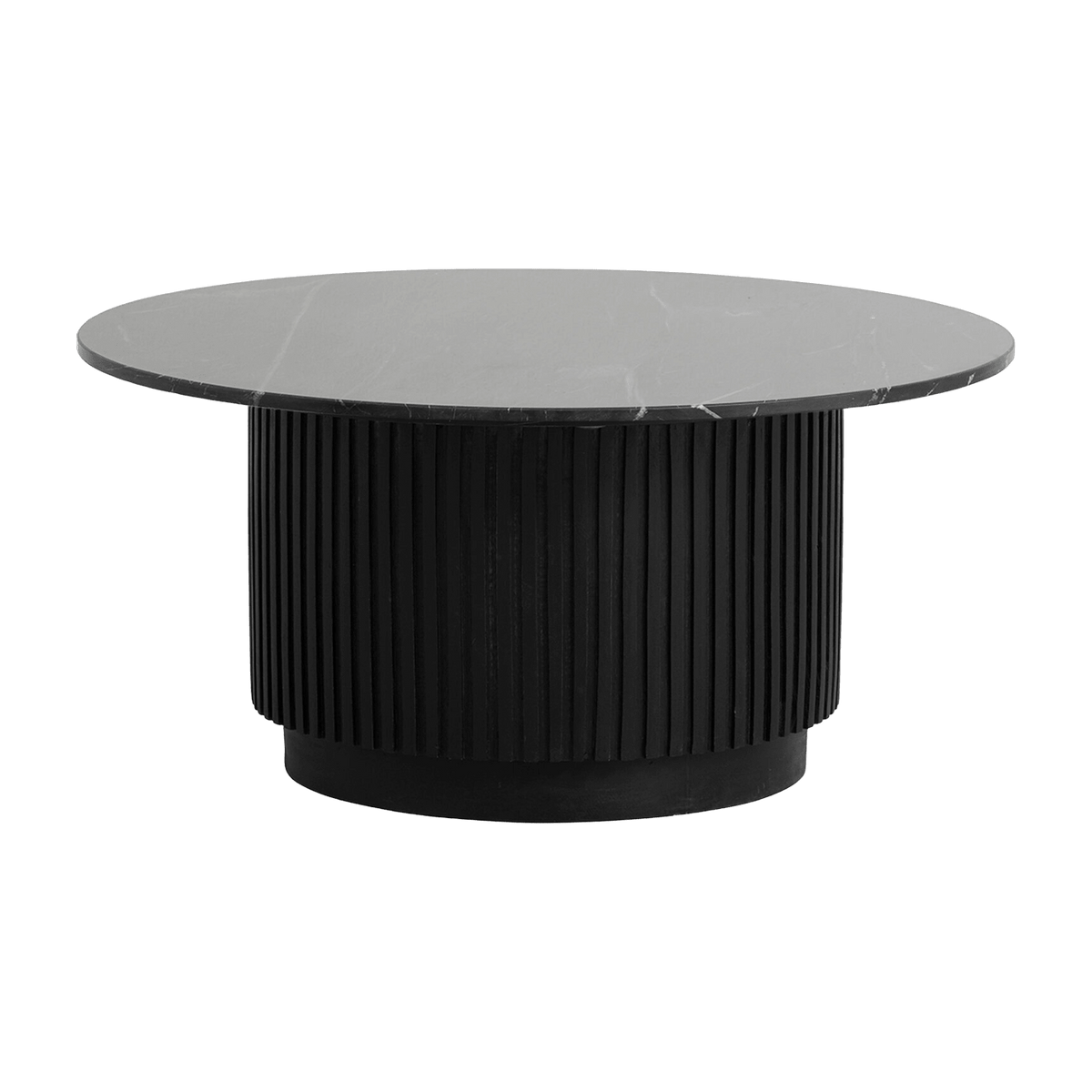 Coffee table in marbre and mango wood black 90 cm Erie - Nordal - The Cool Republic