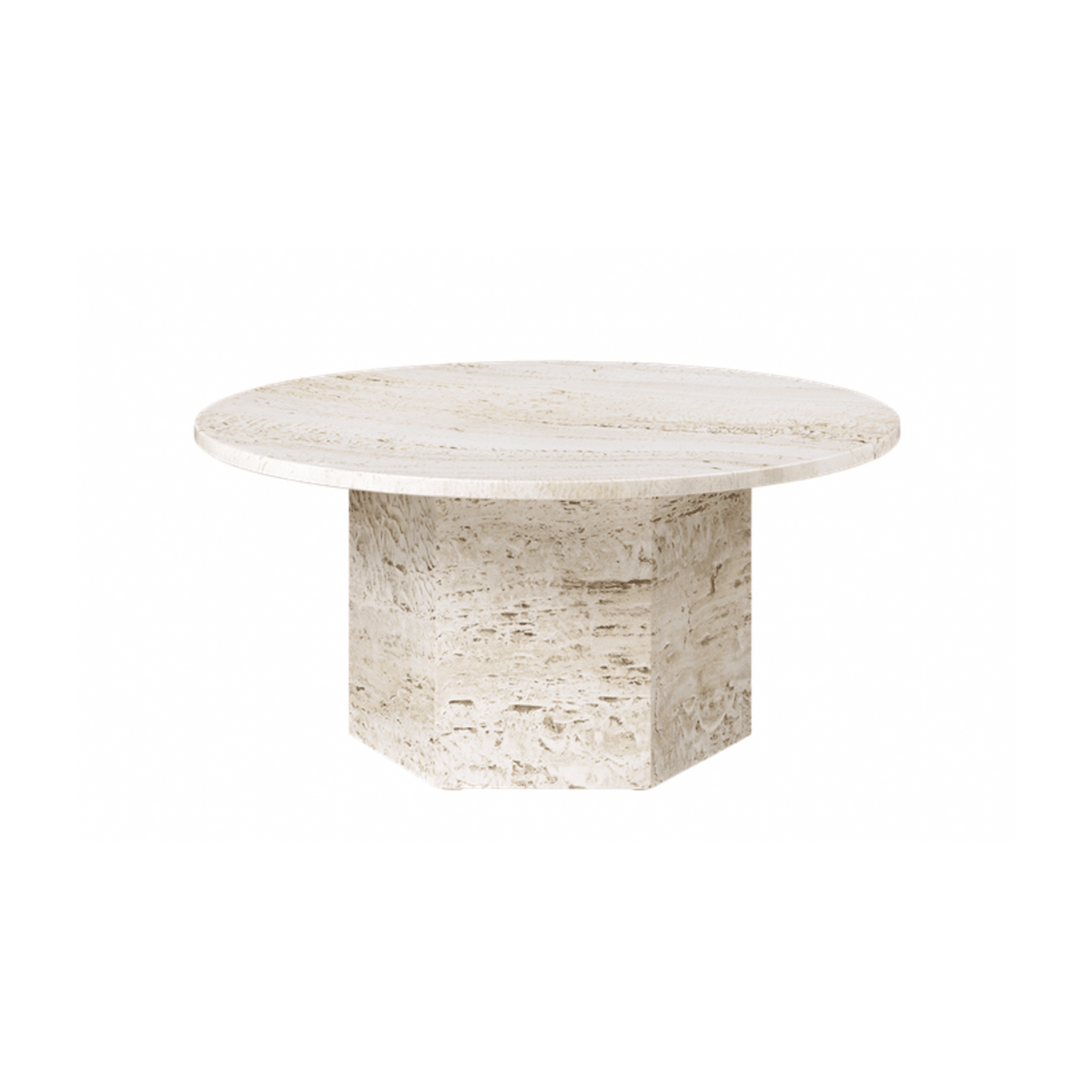Table basse ronde en pierre blanche 80 cm Epic - Gubi - The Cool Republic