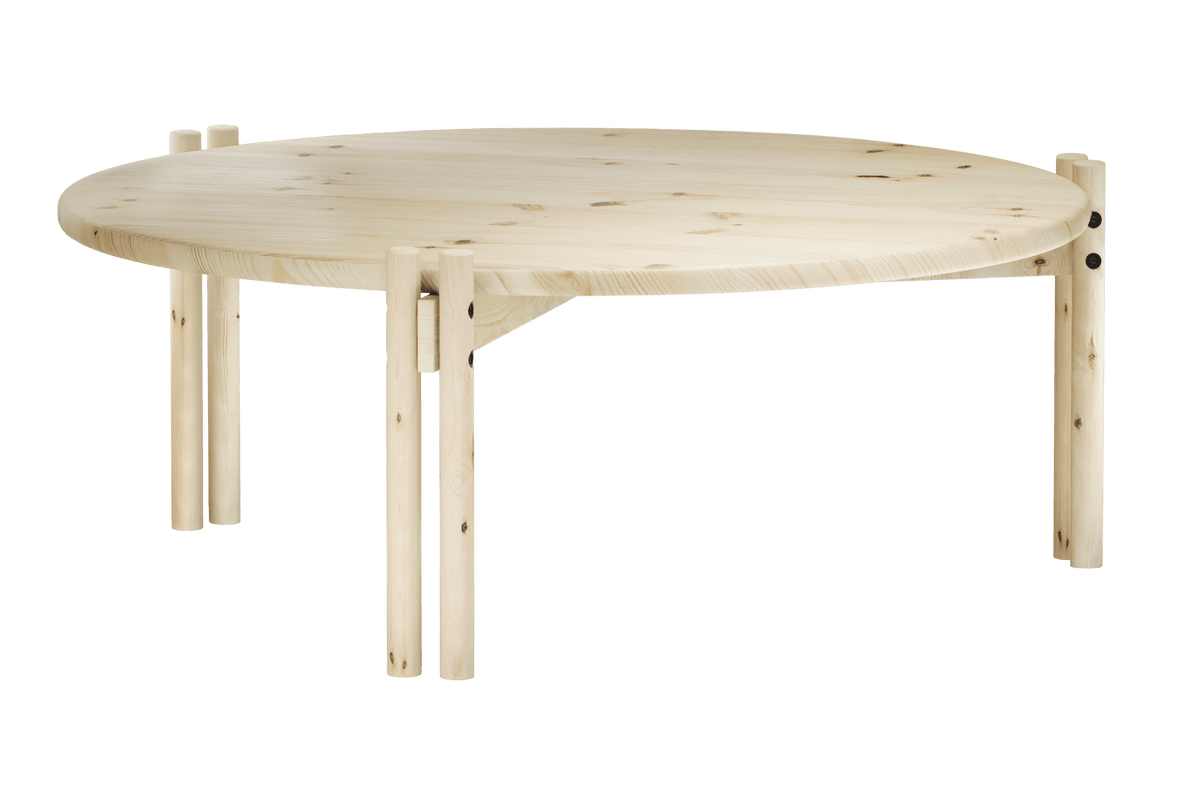Table basse ronde en pin 80x32cm Sticks - Karup Design - The Cool Republic