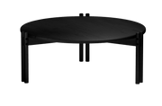 Table basse ronde en pin noir 80x32cm Sticks - Karup Design - The Cool Republic