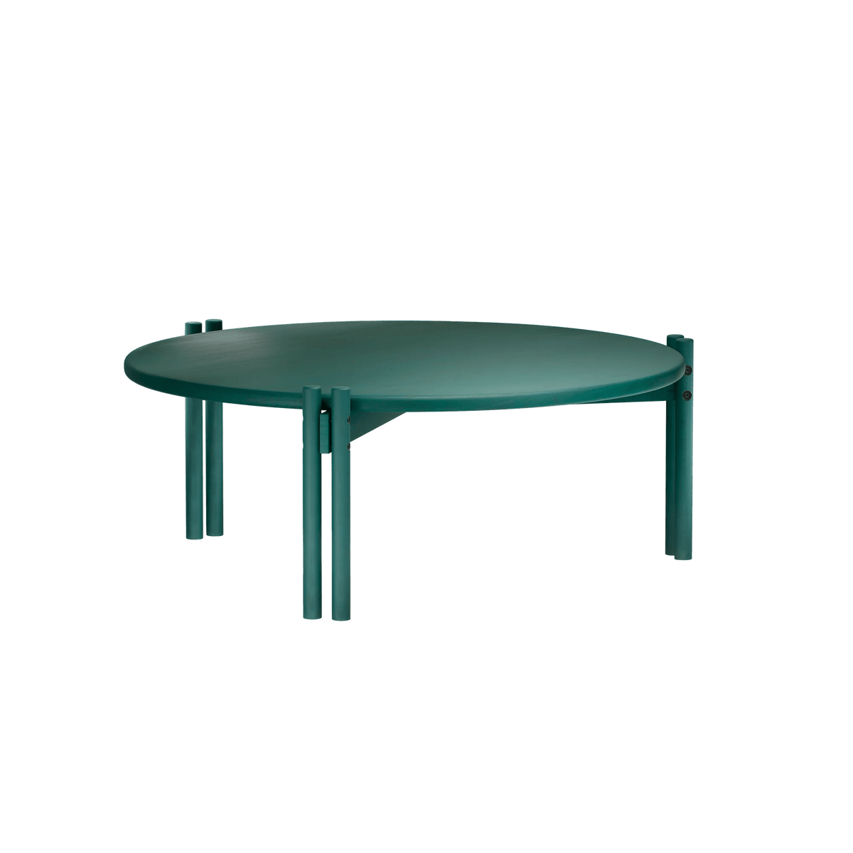 Table basse ronde en pin vert 80x32cm Sticks - Karup Design - The Cool Republic