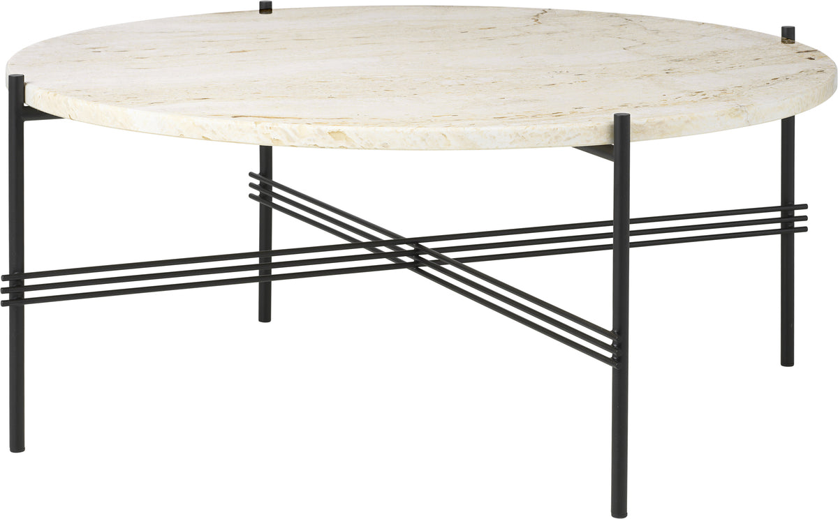 Table basse ronde en travertin blanc neutre  80cm TS - Gubi