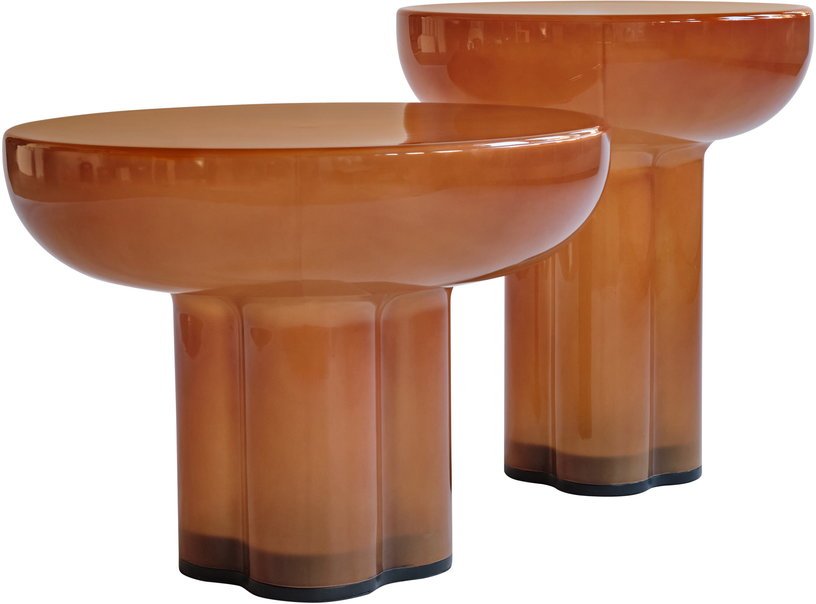 Table basse ronde en verre soufflé caramel 55x41cm Crown - 101 COPENHAGEN - The Cool Republic