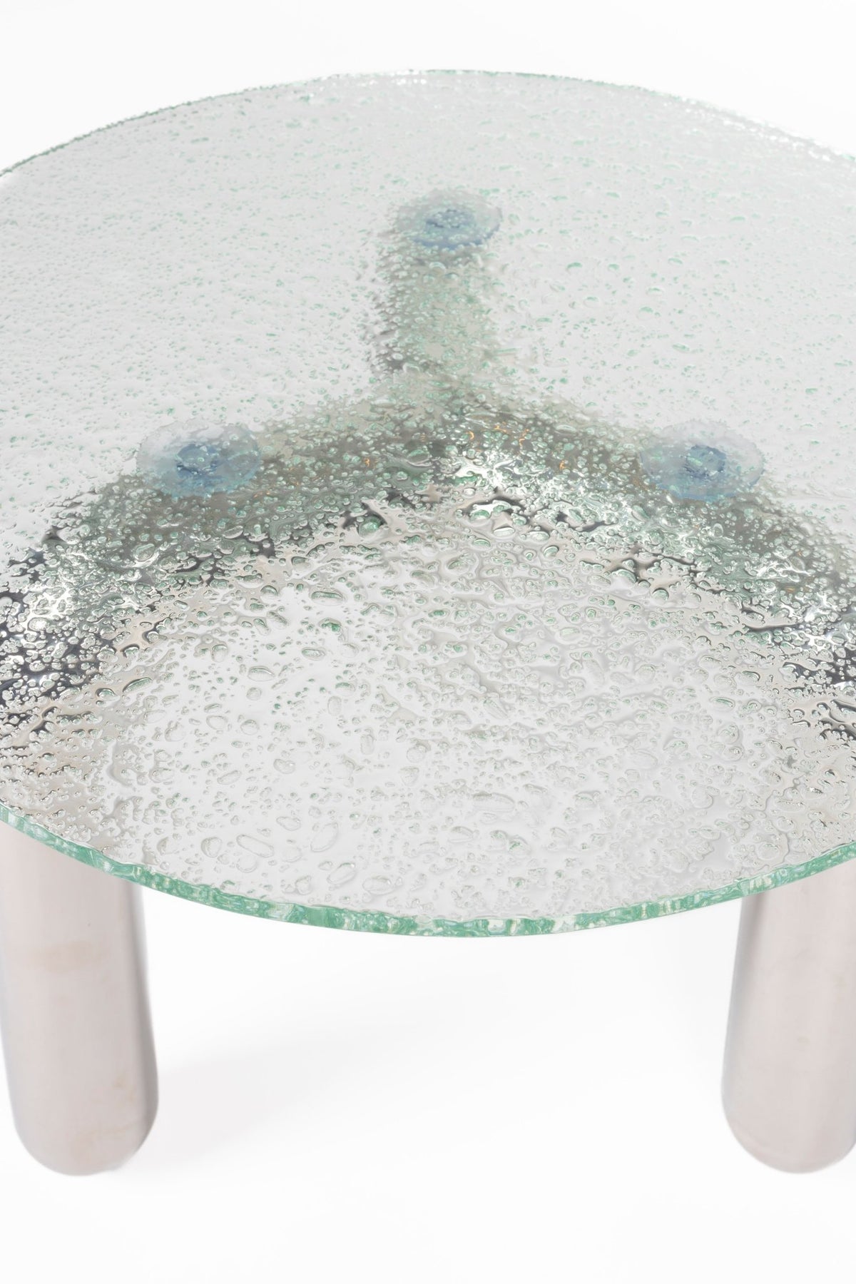 Table basse ronde en verre trempé et acier chromé 80cm Marly - Dutchbone - The Cool Republic