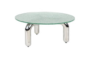 Table basse ronde en verre trempé et acier chromé 80cm Marly - Dutchbone - The Cool Republic