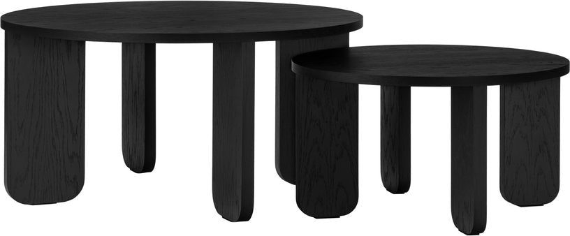 Table basse ronde taille moyenne chêne noir "volcanique" 37 x 75 Kuvu - Noo.ma - The Cool Republic