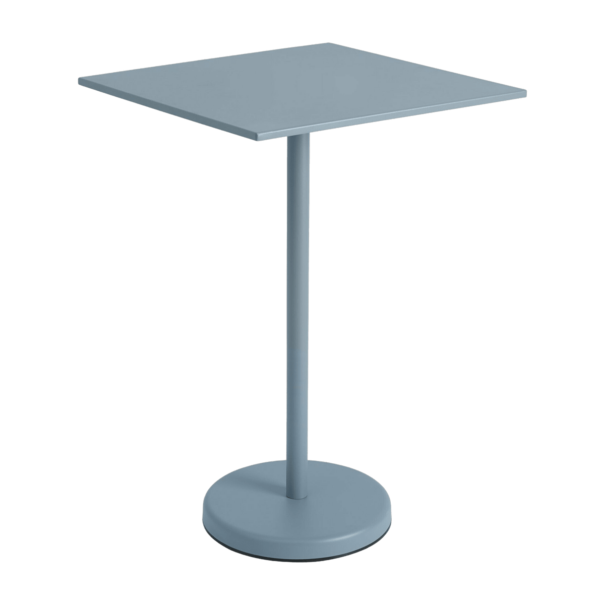 Table carrée d'extérieur en acier bleu ciel 70 x 70 x 105 cm Linear - Muuto - The Cool Republic