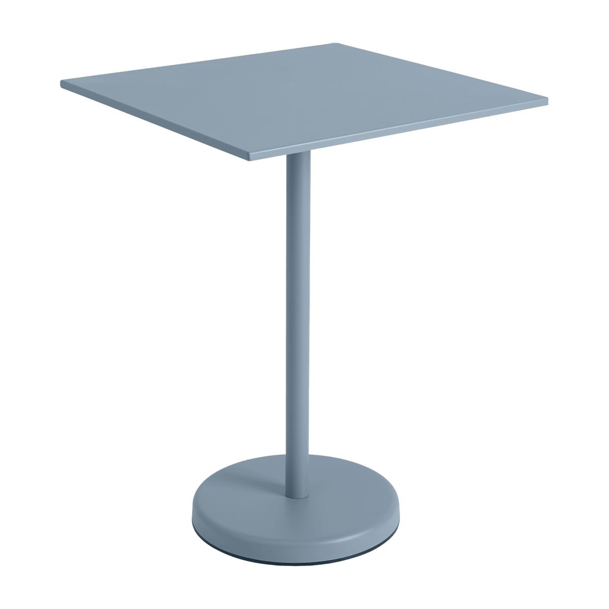 Table carrée d'extérieur en acier bleu ciel 70 x 70 x 95 cm Linear - Muuto - The Cool Republic