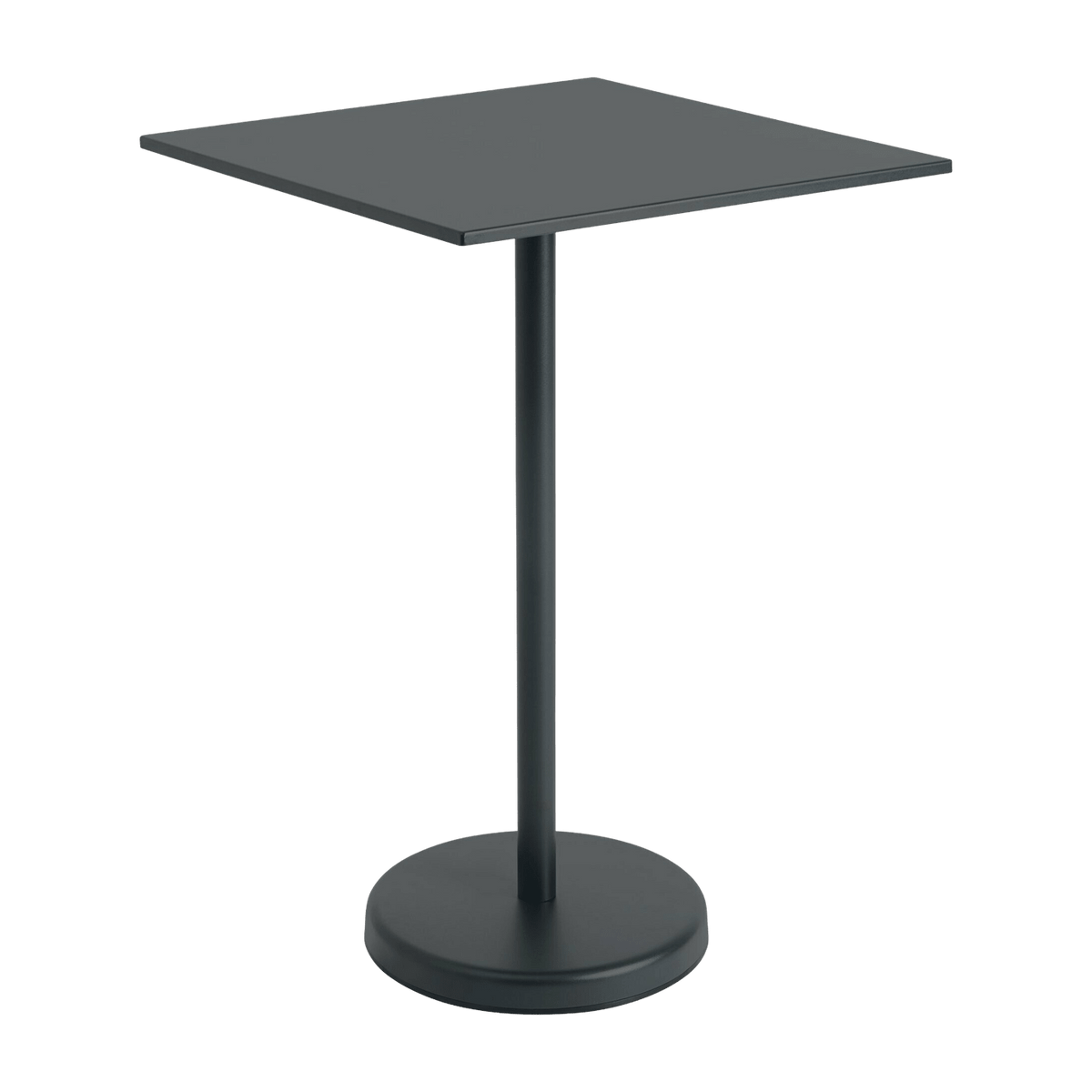 Table carrée d'extérieur en acier noir 70 x 70 x 105 cm Linear - Muuto - The Cool Republic
