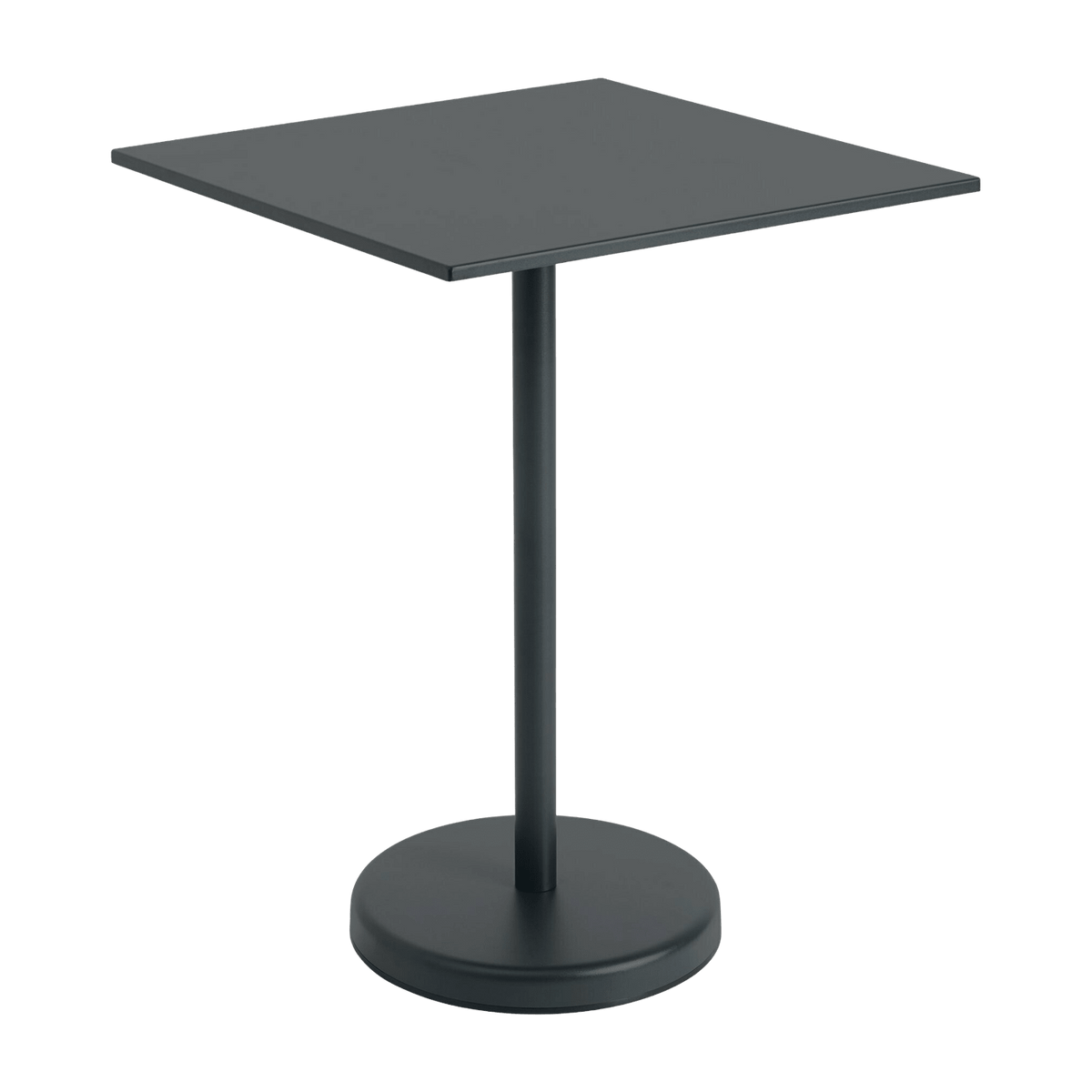Table carrée d'extérieur en acier noir 70 x 70 x 95 cm Linear - Muuto - The Cool Republic