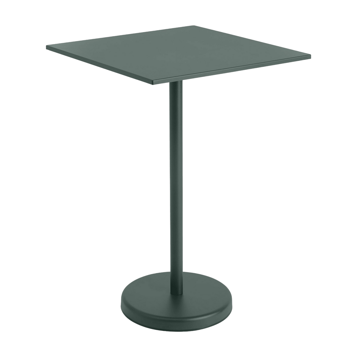 Table carrée d'extérieur en acier vert foncé 70 x 70 x 105 cm Linear - Muuto - The Cool Republic