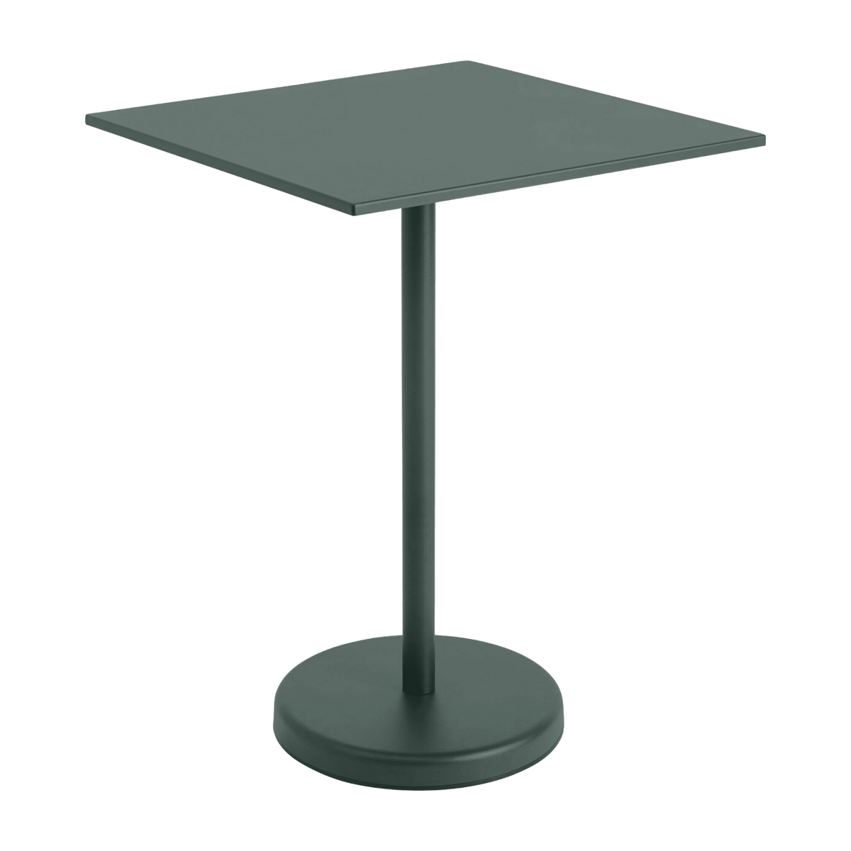 Table carrée d'extérieur en acier vert foncé 70 x 70 x 95 cm Linear - Muuto - The Cool Republic