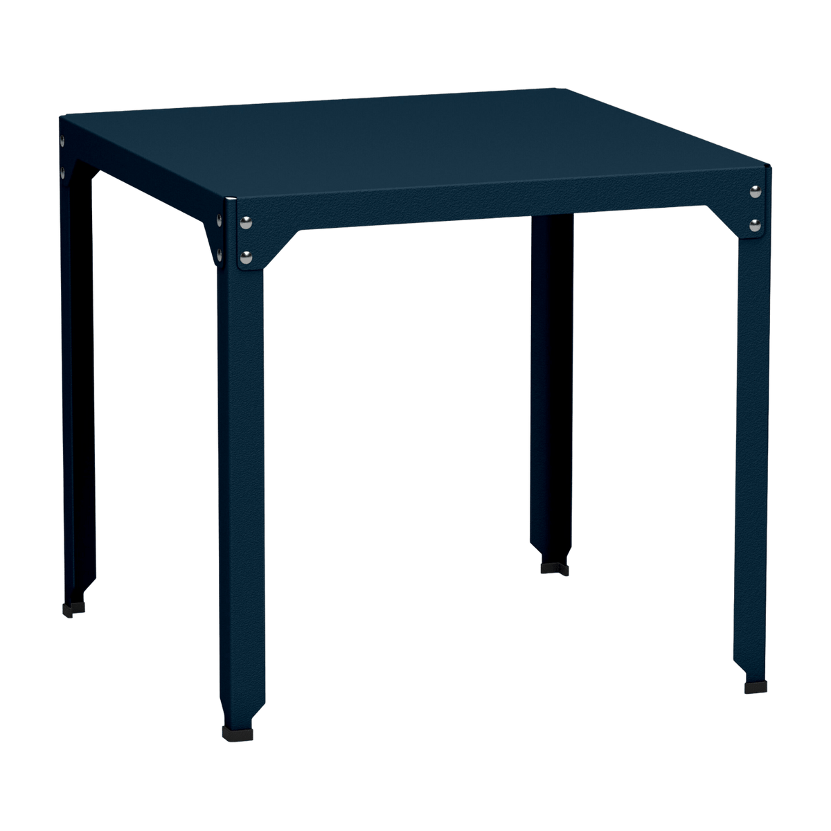 Table carrée en acier mat denim 79 cm Hegoa - Matière Grise - The Cool Republic