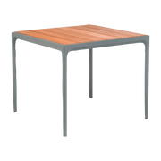 Table carrée en bambou et cadre gris FOUR - Houe - The Cool Republic