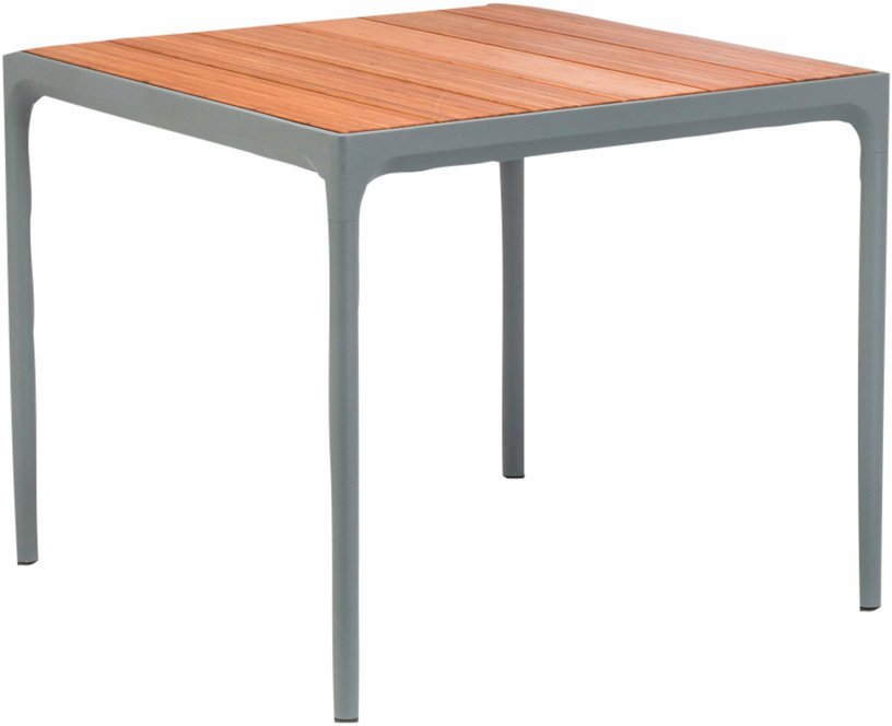 Table carrée en bambou et cadre gris FOUR - Houe - The Cool Republic