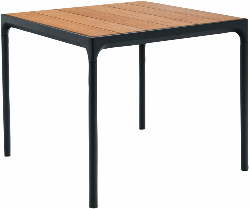 Table carrée en bambou et cadre noir FOUR - Houe - The Cool Republic