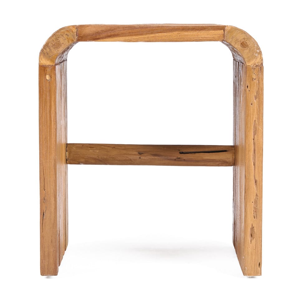 Table d'appoint en teck massif naturel marron 40x30x45cm Arc - Bazar Bizar — vue 4