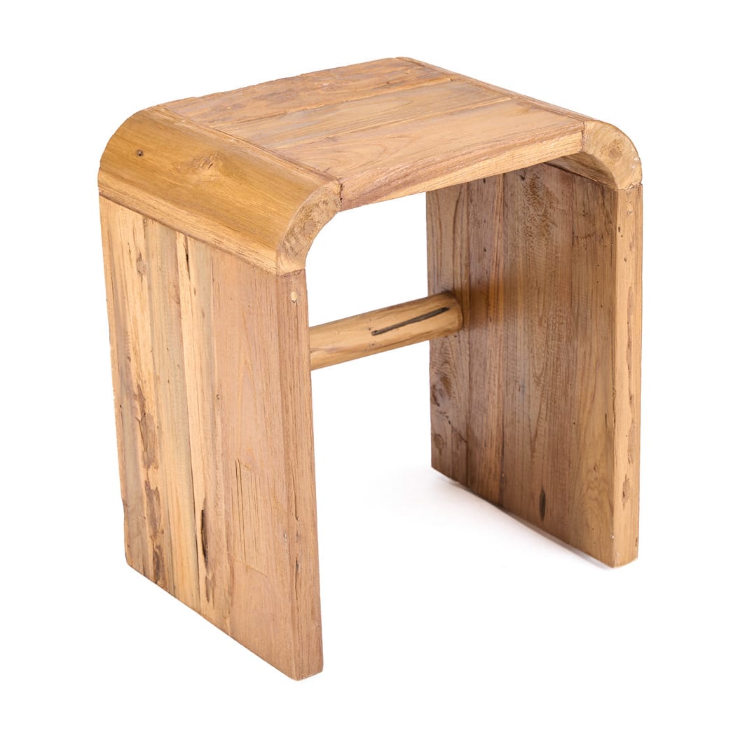 Table d'appoint en teck massif naturel marron 40x30x45cm Arc - Bazar Bizar — vue 5