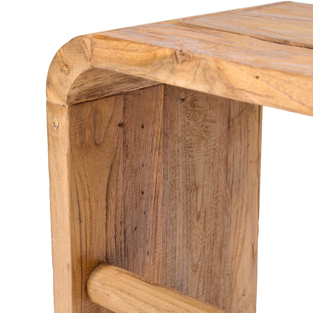 Table d'appoint en teck massif naturel marron 40x30x45cm Arc - Bazar Bizar — vue 6