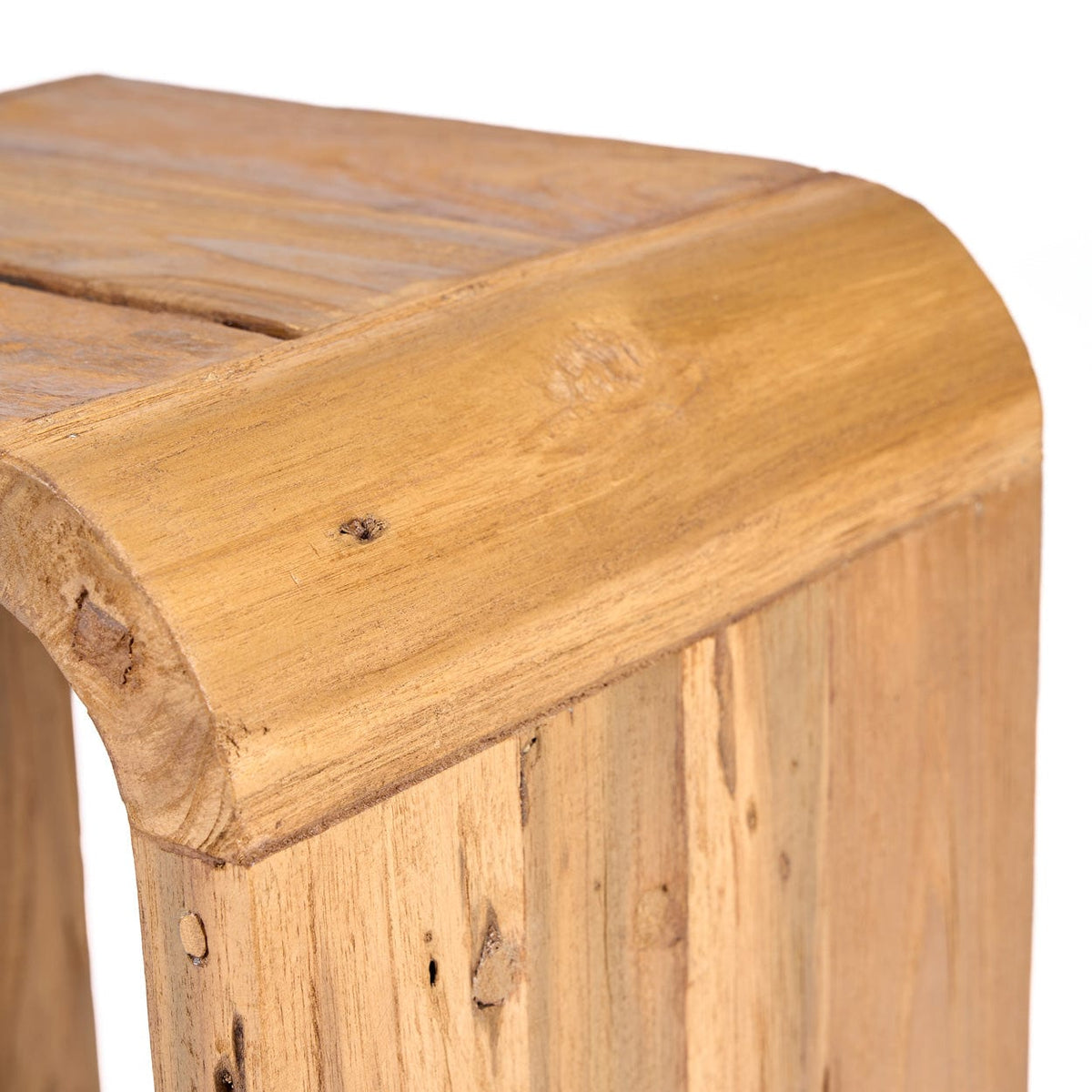 Table d'appoint en teck massif naturel marron 40x30x45cm Arc - Bazar Bizar — vue 7