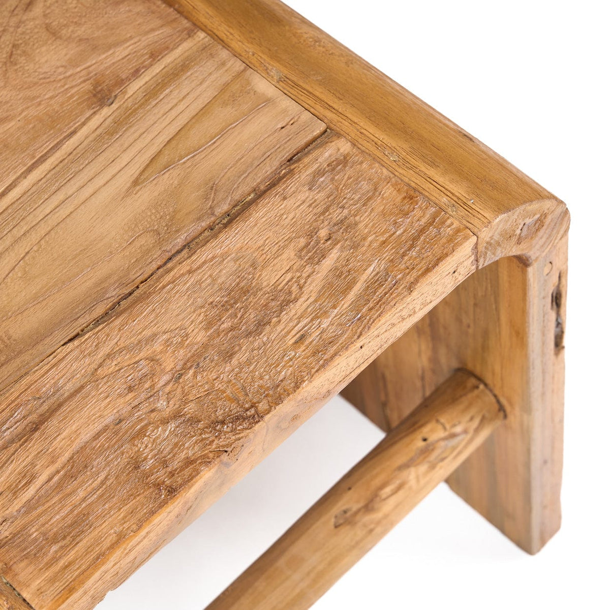 Table d'appoint en teck massif naturel marron 40x30x45cm Arc - Bazar Bizar — vue 8