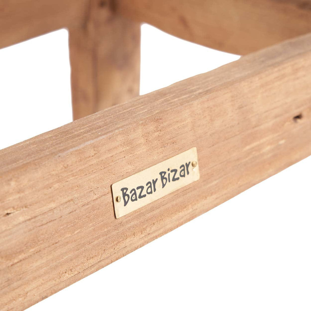 Table d'appoint ou tabouret en teck naturel marron 50x25x50cm Fab Rustic - Bazar Bizar — vue 5