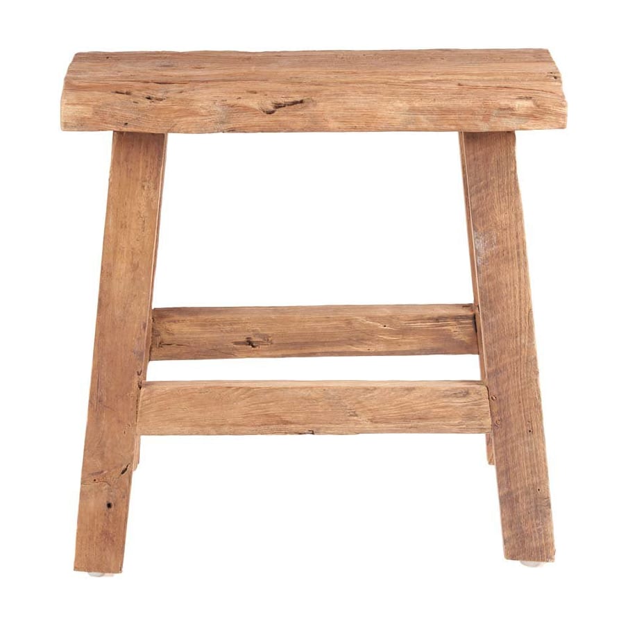 Table d'appoint ou tabouret en teck naturel marron 50x25x50cm Fab Rustic - Bazar Bizar — vue 6