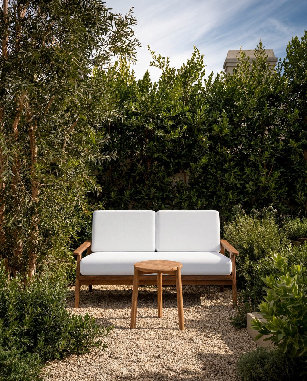 Table d'appoint ronde de jardin en teck naturel marron 47x47x50cm Gilimanuk - Bazar Bizar — vue 2