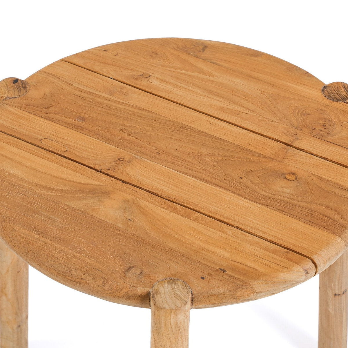 Table d'appoint ronde de jardin en teck naturel marron 47x47x50cm Gilimanuk - Bazar Bizar — vue 5