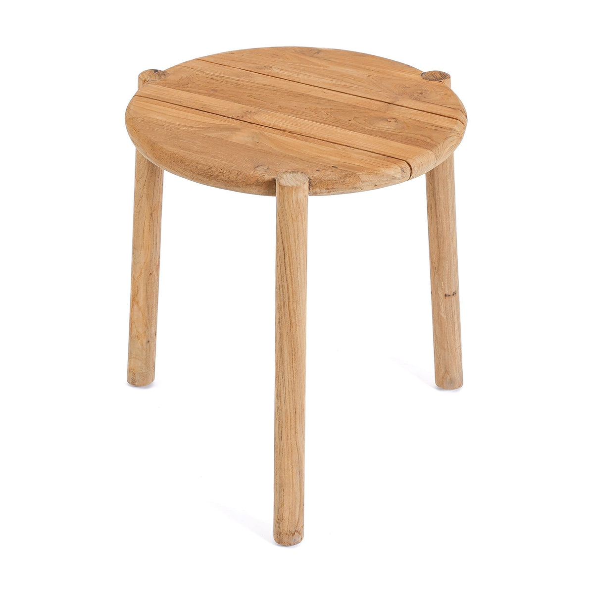 Table d'appoint ronde de jardin en teck naturel marron 47x47x50cm Gilimanuk - Bazar Bizar — vue 6